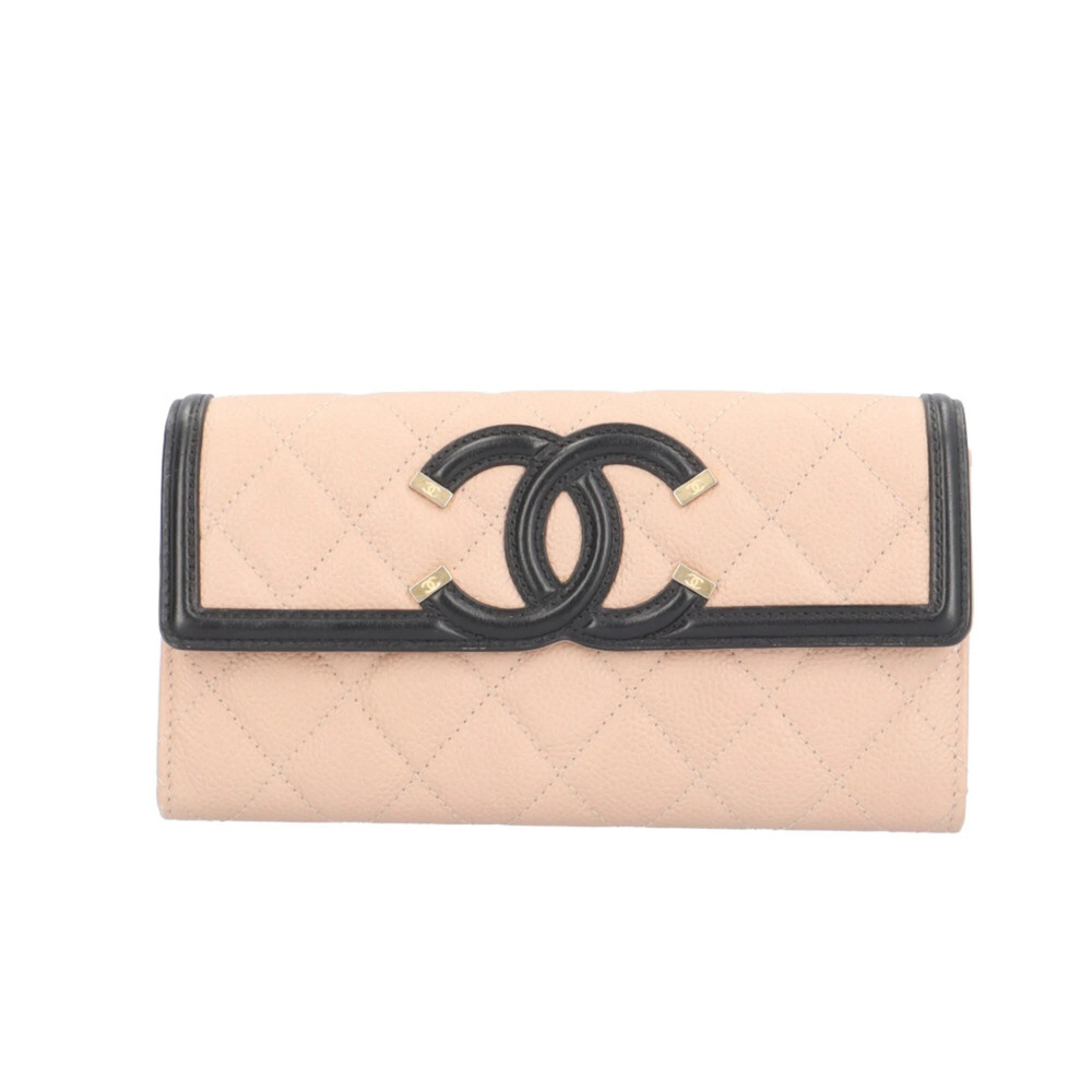CHANEL Black Caviar Leather Wallet